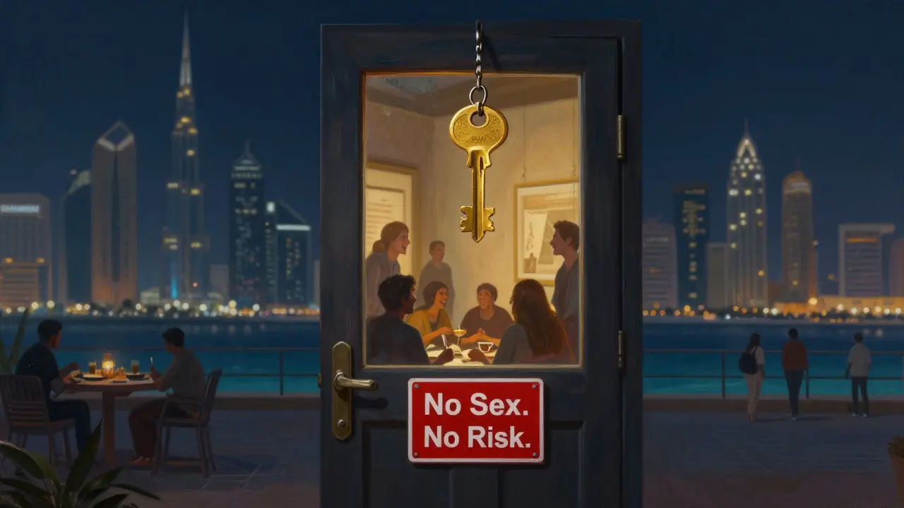 Une porte verrouillée avec une clé dorée, symbolisant la compagnie légale et sûre à Abu Dhabi.